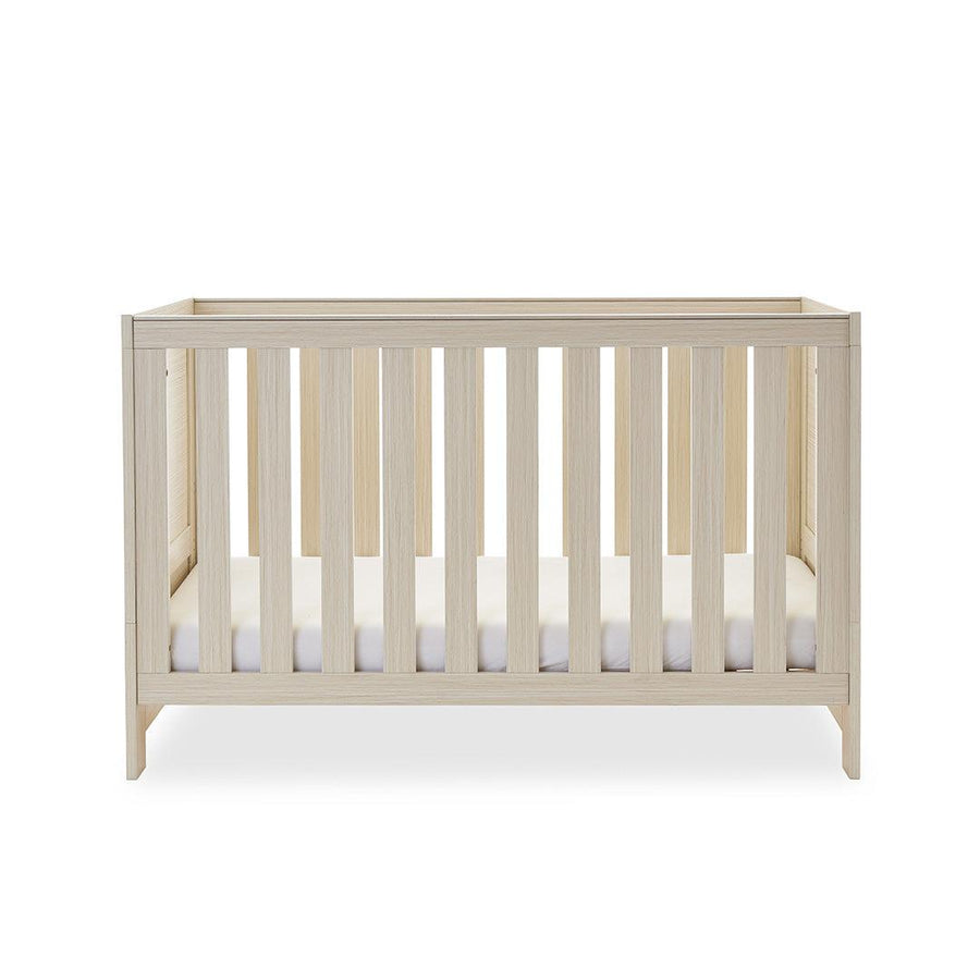 Obaby Nika Cot Bed - Oatmeal-Cot Beds-Oatmeal-No Mattress | Natural Baby Shower