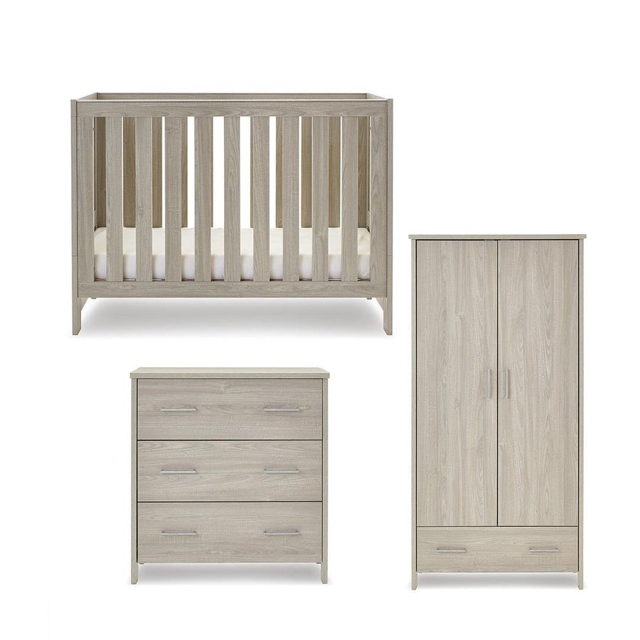 Obaby Nika Mini 3 Piece Room Set - Grey Wash-Nursery Sets-Grey Wash-No Mattress | Natural Baby Shower