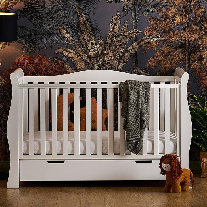 Obaby Stamford Luxe Cot Bed - White-Cot Beds-No Extras- | Natural Baby Shower