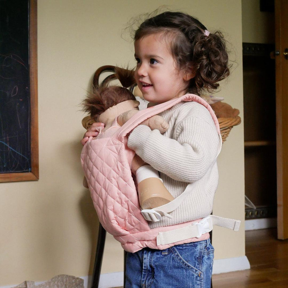 Olli Ella Dinkum Dolls Quilted Carrier - Rose-Soft Toys-Rose- | Natural Baby Shower