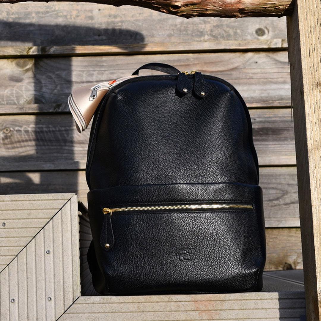 PacaPod Rockham Leather Backpack Changing Bag - Black-Changing Bags- | Natural Baby Shower