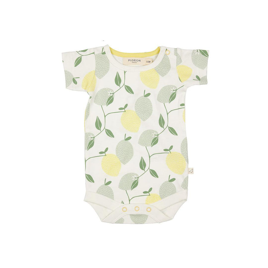 Pigeon Organics Summer Bodysuit - Lemons-Bodysuits-Lemons-0-3m | Natural Baby Shower