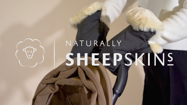 Naturally Sheepskins Deluxe Stroller Mittens - Black