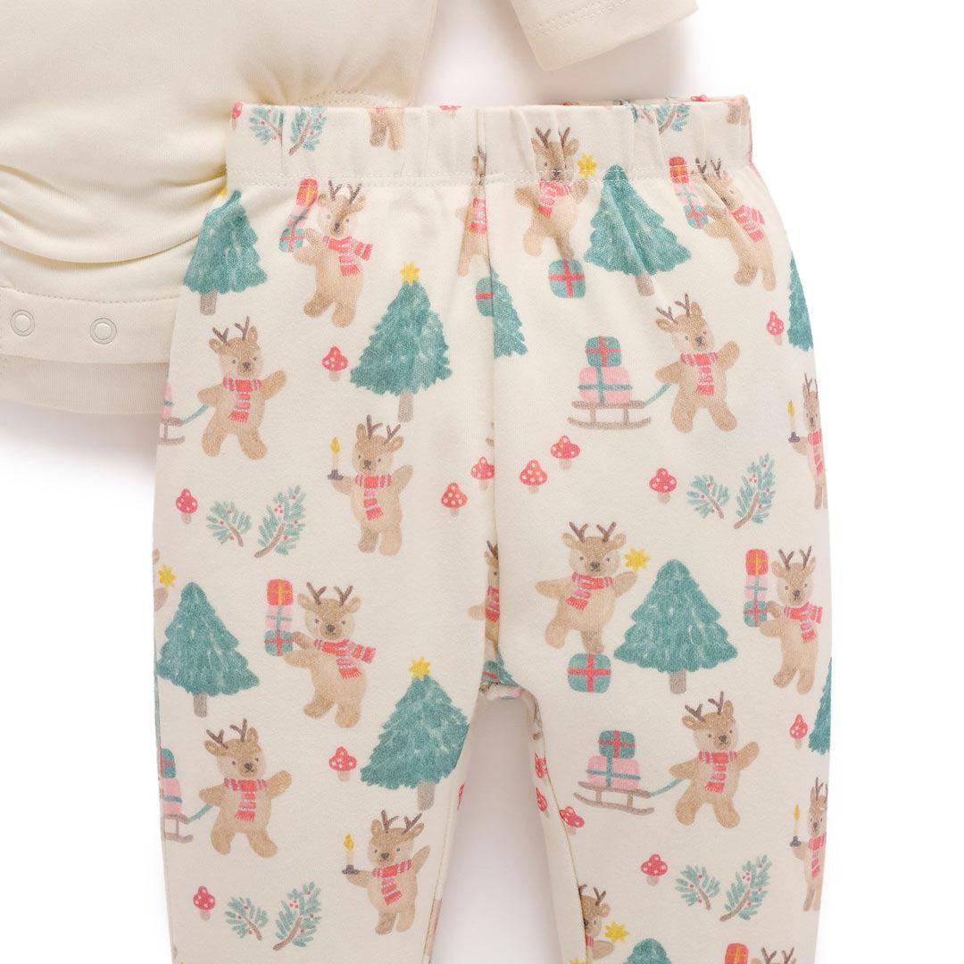Purebaby 3pc Christmas Outfit - Deer Christmas Print-Clothing Sets-Deer Christmas Print-NB | Natural Baby Shower
