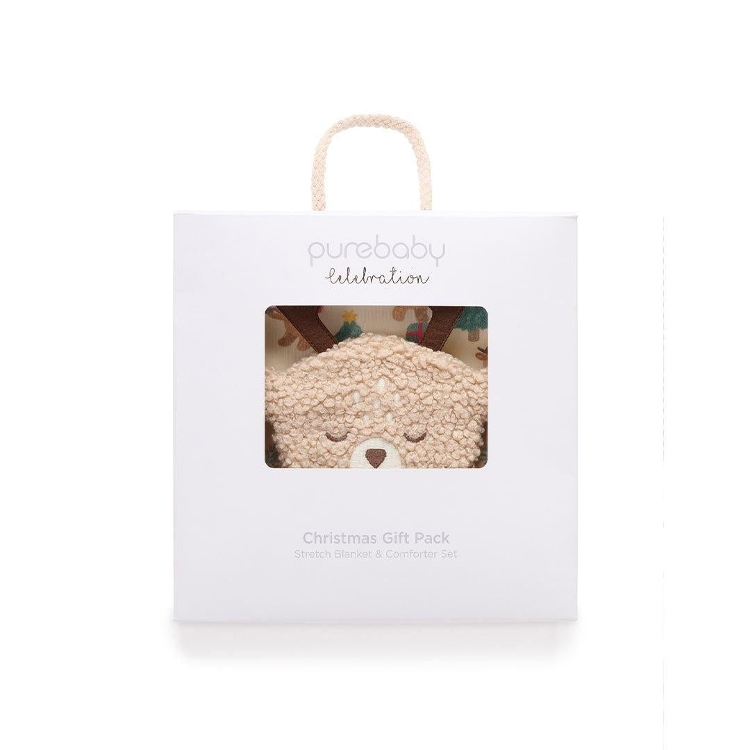 Purebaby Christmas Blanket & Comforter Gift Set - Deer Christmas Print-Blankets-Deer Christmas Print-One Size | Natural Baby Shower