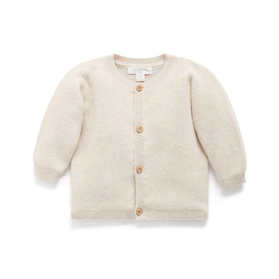 Purebaby Knit Cardigan - White-Cardigans-White-0-3m | Natural Baby Shower