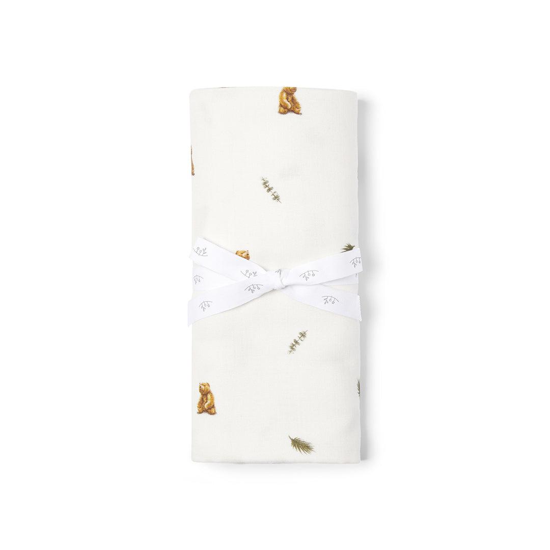 Rosa & Blue Muslin Swaddle - Brown Bear-Swaddling Wraps-Brown Bear-110x110cm | Natural Baby Shower