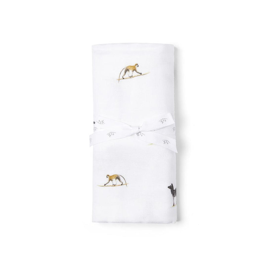 Rosa & Blue Muslin Swaddle - Safari-Swaddling Wraps-Safari-110x110cm | Natural Baby Shower