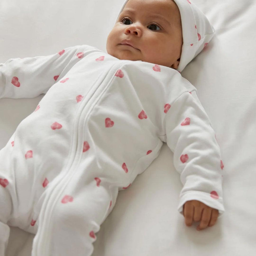 Rosa & Blue Sleepsuit - Heart-Sleepsuits- | Natural Baby Shower