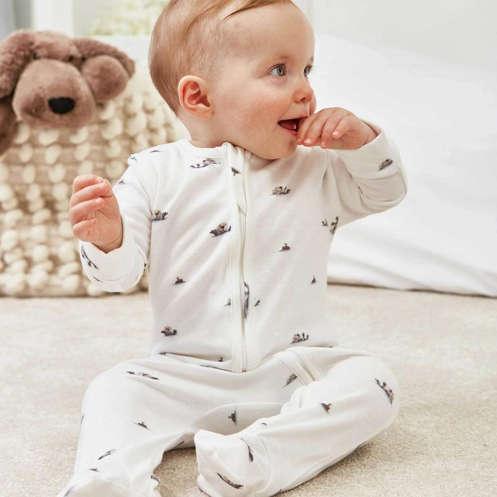 Rosa & Blue Sleepsuit - Otter-Sleepsuits- | Natural Baby Shower