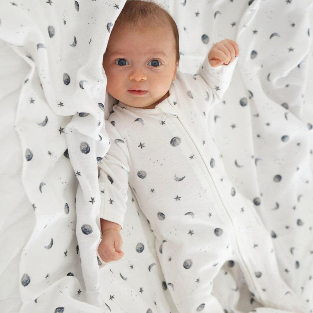 Rosa & Blue Sleepsuit - Starlit Moon-Sleepsuits-Starlit Moon-Newborn | Natural Baby Shower