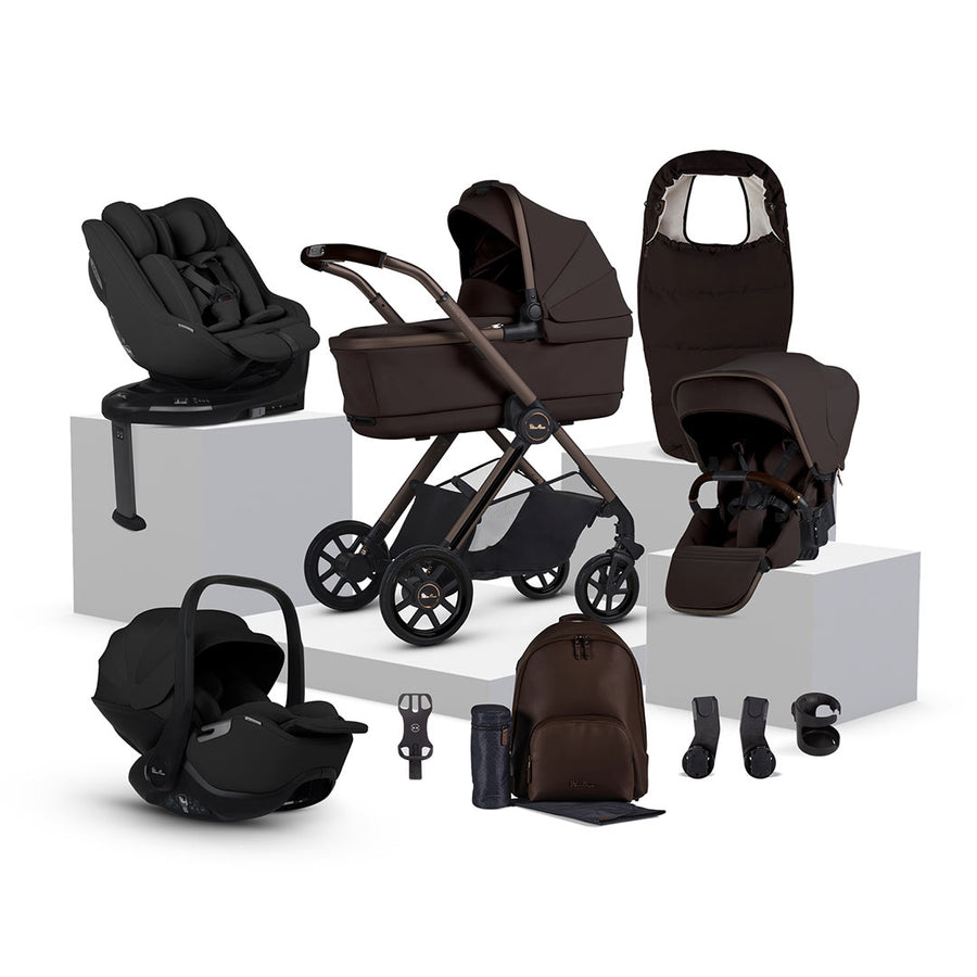 Silver Cross Reef 2 SPECIAL EDITION Ultimate Family 360 Bundle-Travel Systems-Ganache-Iconic Black | Natural Baby Shower