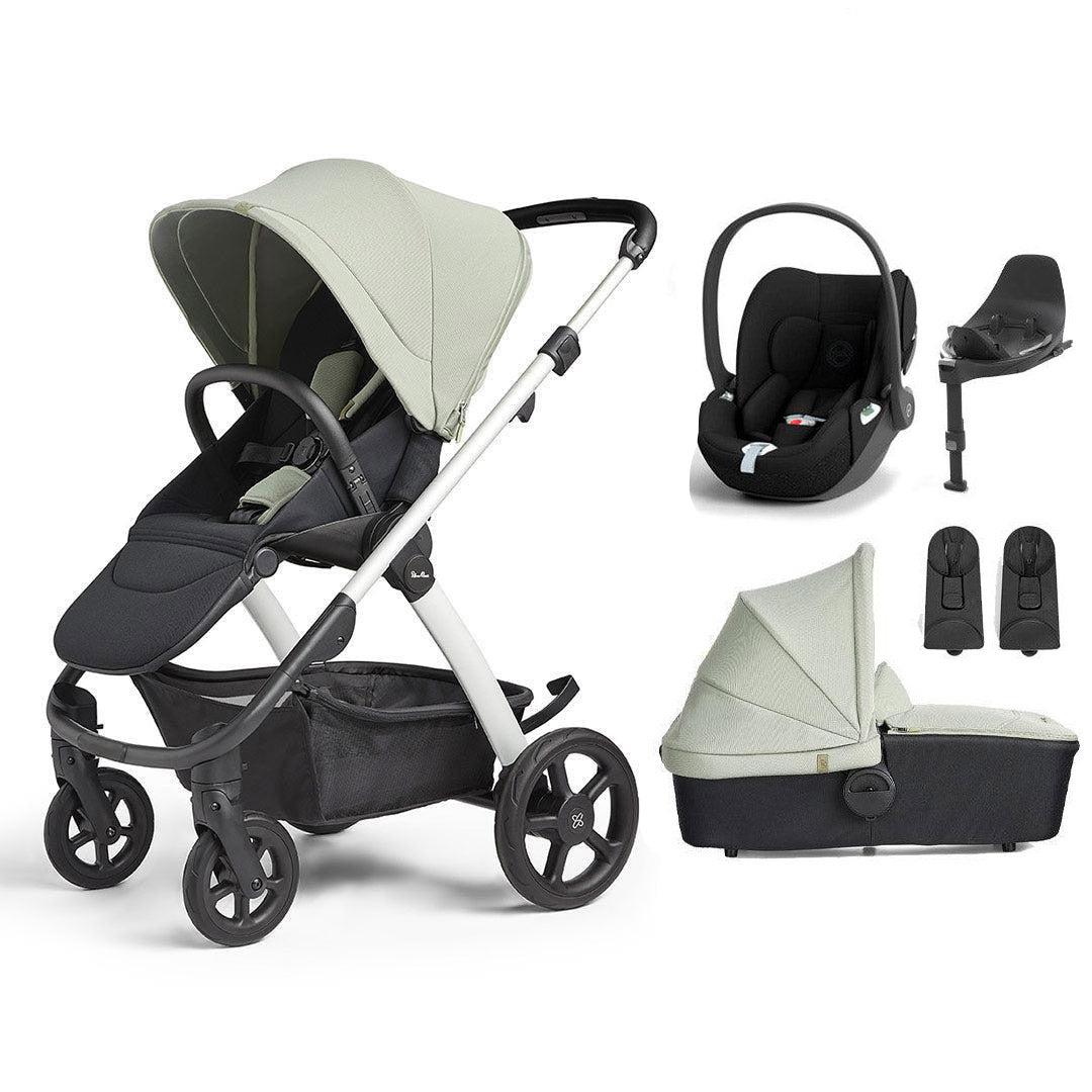 Silver Cross Tide 3-in-1 Pushchair + Cloud T Travel System - Sage-Travel Systems-Sage-No Accessory Box | Natural Baby Shower