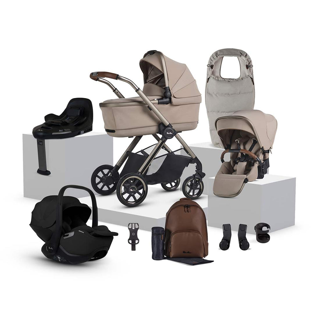 Silver Cross Reef 2 SPECIAL EDITION Ultimate 360 Bundle-Travel Systems-Frappe-Iconic Black | Natural Baby Shower