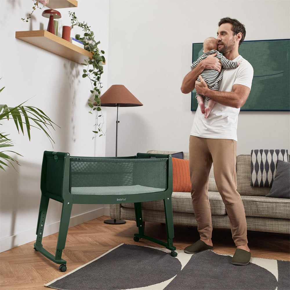 Snuz SnuzPod Studio Bedside Crib - Berlin Green-Bedside Cribs-Berlin Green- | Natural Baby Shower