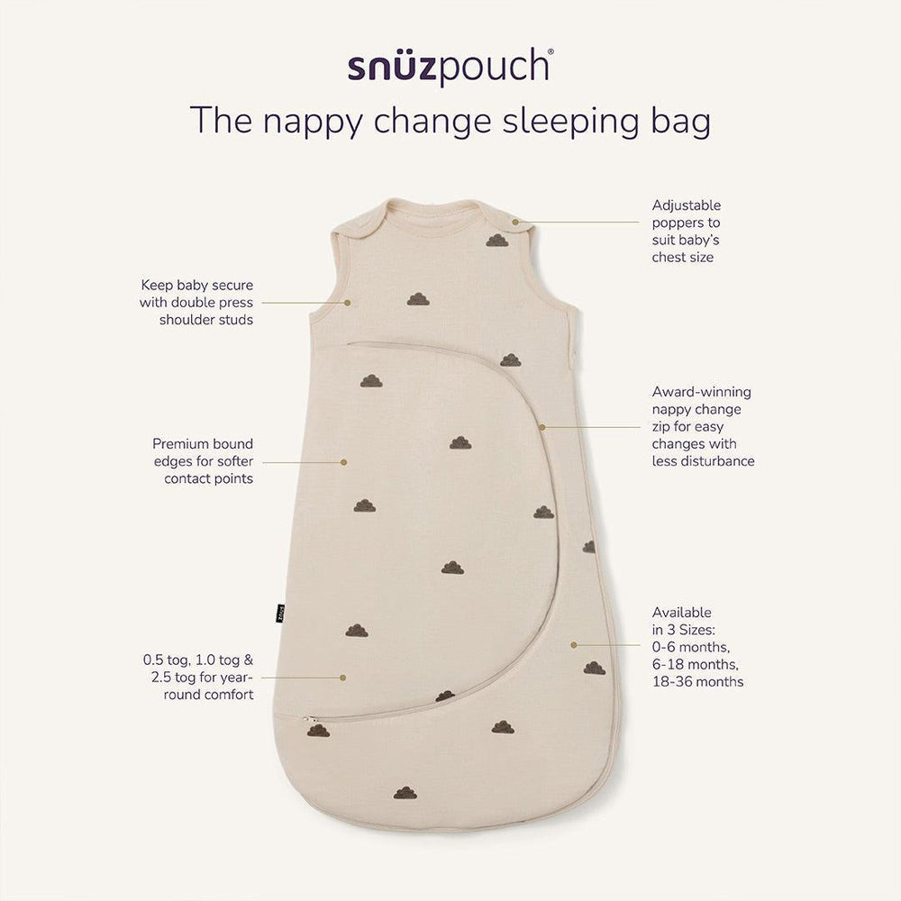 SnuzPouch Sleeping Bag 1.0 TOG - Cashmere Cross-Sleeping Bags-Cashmere Cross-0-6m | Natural Baby Shower