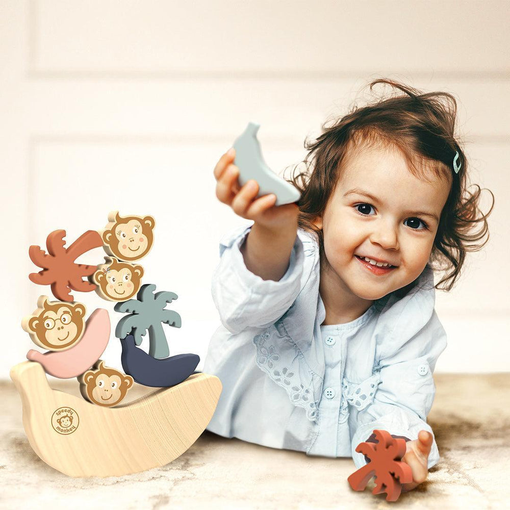 Speedy Monkey Balance Game-Stacking Toys- | Natural Baby Shower