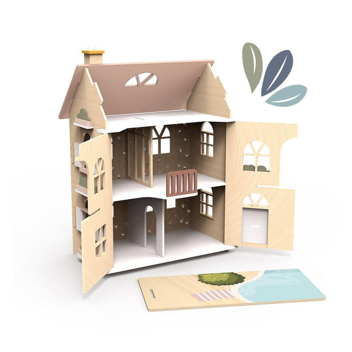 Speedy Monkey Flowers Cottage with Starter Set : (1 Character, 1 Table, 2 Chairs, 1 Sofa, 1 Coffee Table, 1 Carpet,2 Pillows)-Role Play- | Natural Baby Shower