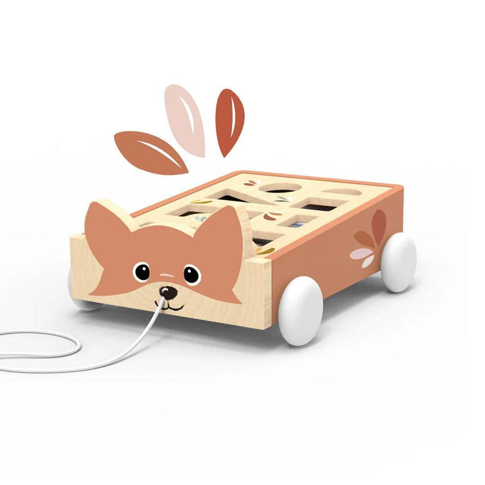 Speedy Monkey Fox Blocks Cart-Pull-Alongs- | Natural Baby Shower