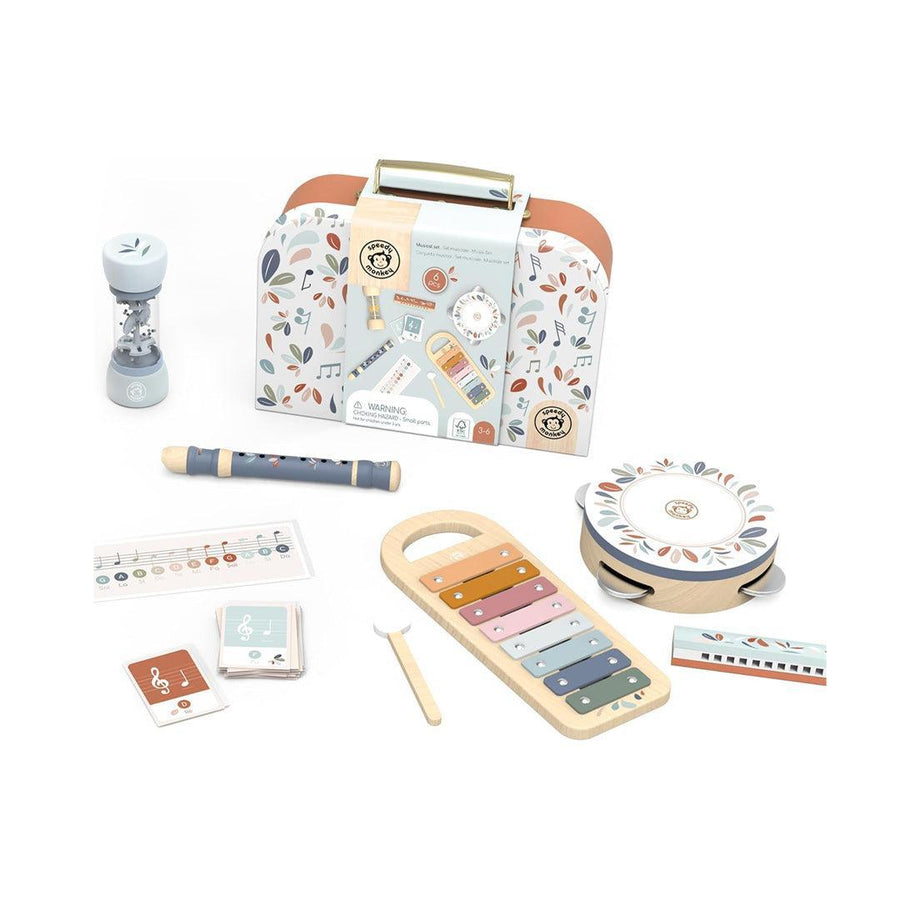 Speedy Monkey Musical Set w/6 Pieces-Musical Instruments- | Natural Baby Shower