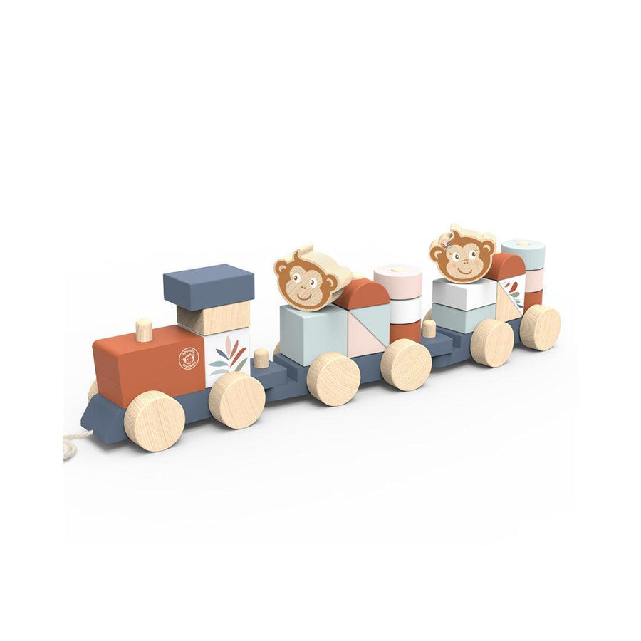 Speedy Monkey Train Stacker-Stacking Toys- | Natural Baby Shower