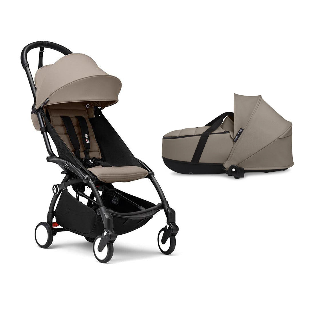 Stokke YOYO3 Newborn Shell to Toddler Bundle-Strollers-Taupe-Black | Natural Baby Shower