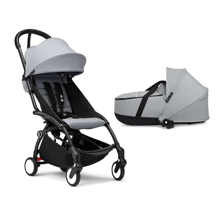 Stokke YOYO3 Newborn Shell to Toddler Bundle-Strollers-Stone-Black | Natural Baby Shower
