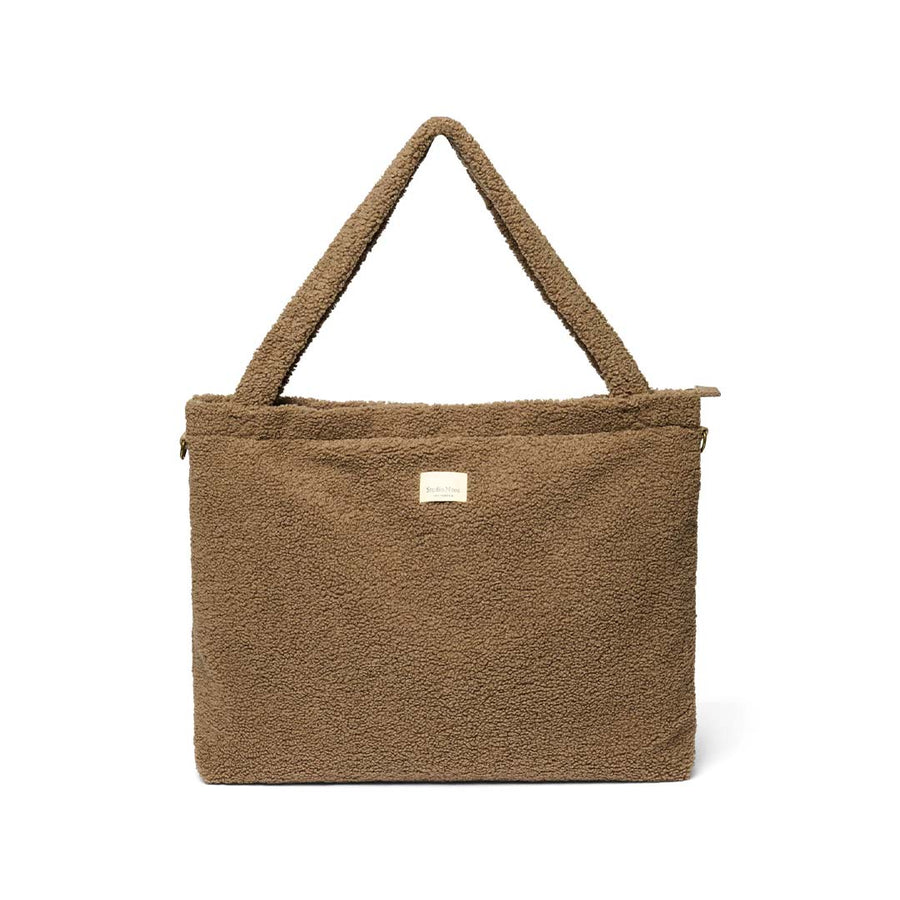 Studio Noos Brown Teddy Diaper Bag - Brown-Changing Bags-Brown-58cm X 42cm | Natural Baby Shower