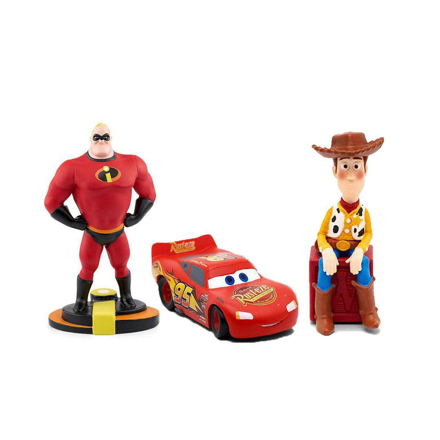 Tonies Disney Bundle - Cars, Toy Story, The Incredibles-Audio Player Cards + Characters- | Natural Baby Shower