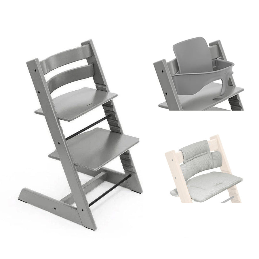 Stokke Tripp Trapp Highchair Bundle + Cushion - Storm Grey-Highchairs-Storm Grey- | Natural Baby Shower