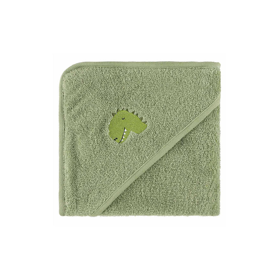 Trixie Hooded Towel - Aura Dino-Bath Towels-Aura Dino-75x75cm | Natural Baby Shower