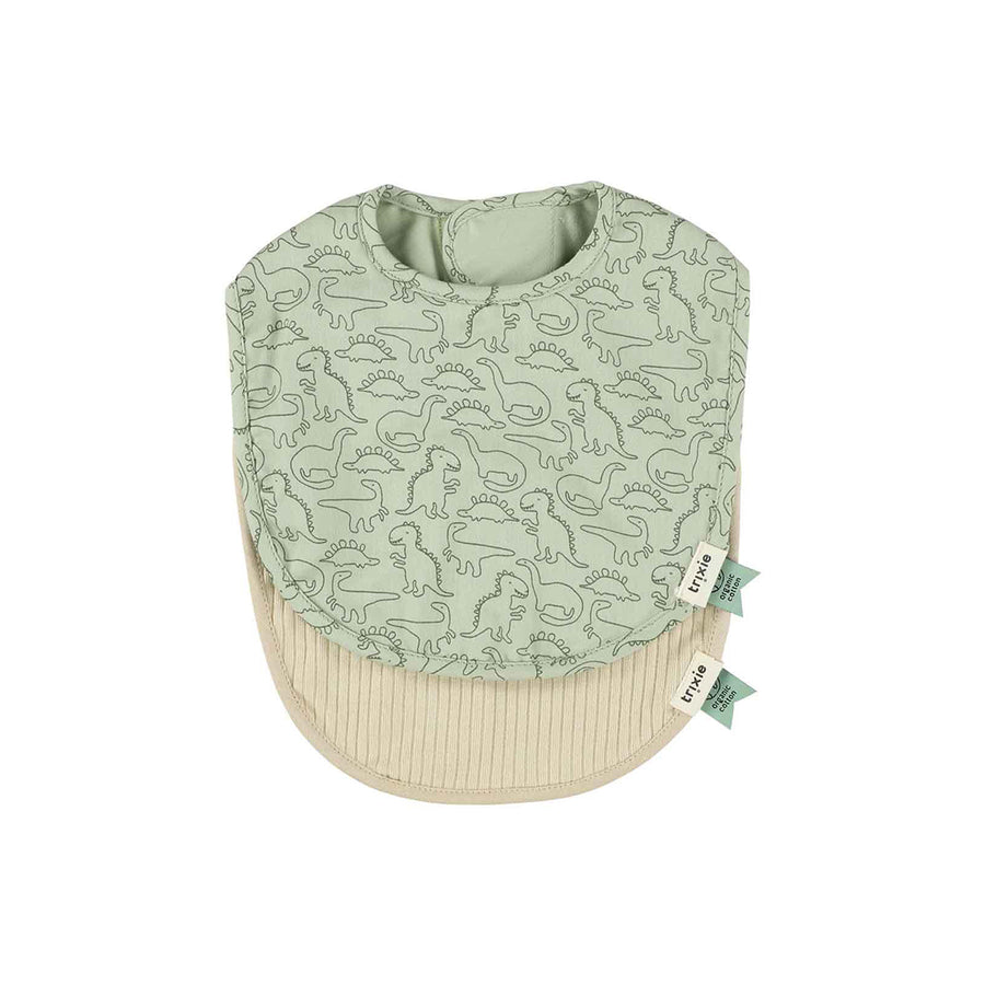 Trixie Newborn Bib 2 Pack Mix - Daring Dino-Bibs-Daring Dino- | Natural Baby Shower