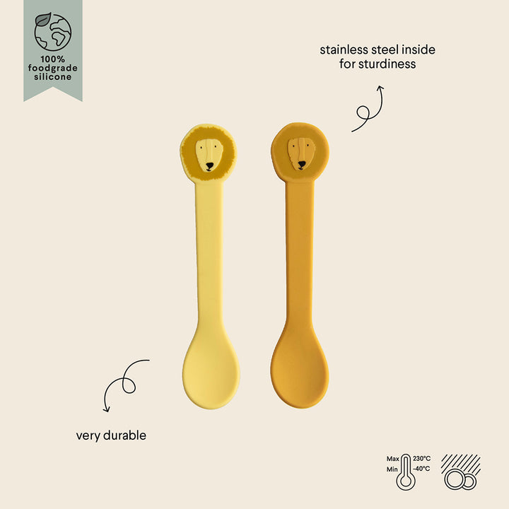 Trixie Silicone Spoons - Mr Lion - 2 Pack