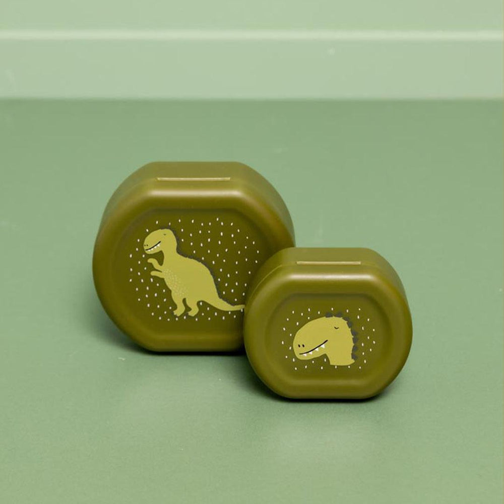 Trixie Snackbox with Clip - 2pcs - Mr. Dino-Snack Boxes-Mr. Dino- | Natural Baby Shower