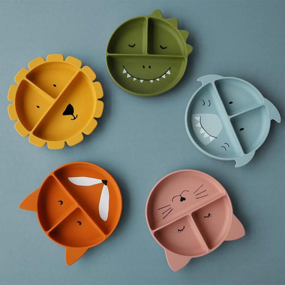 Trixie Silicone Divided Suction Plate - Mr. Shark-Plates-Mr. Shark- | Natural Baby Shower