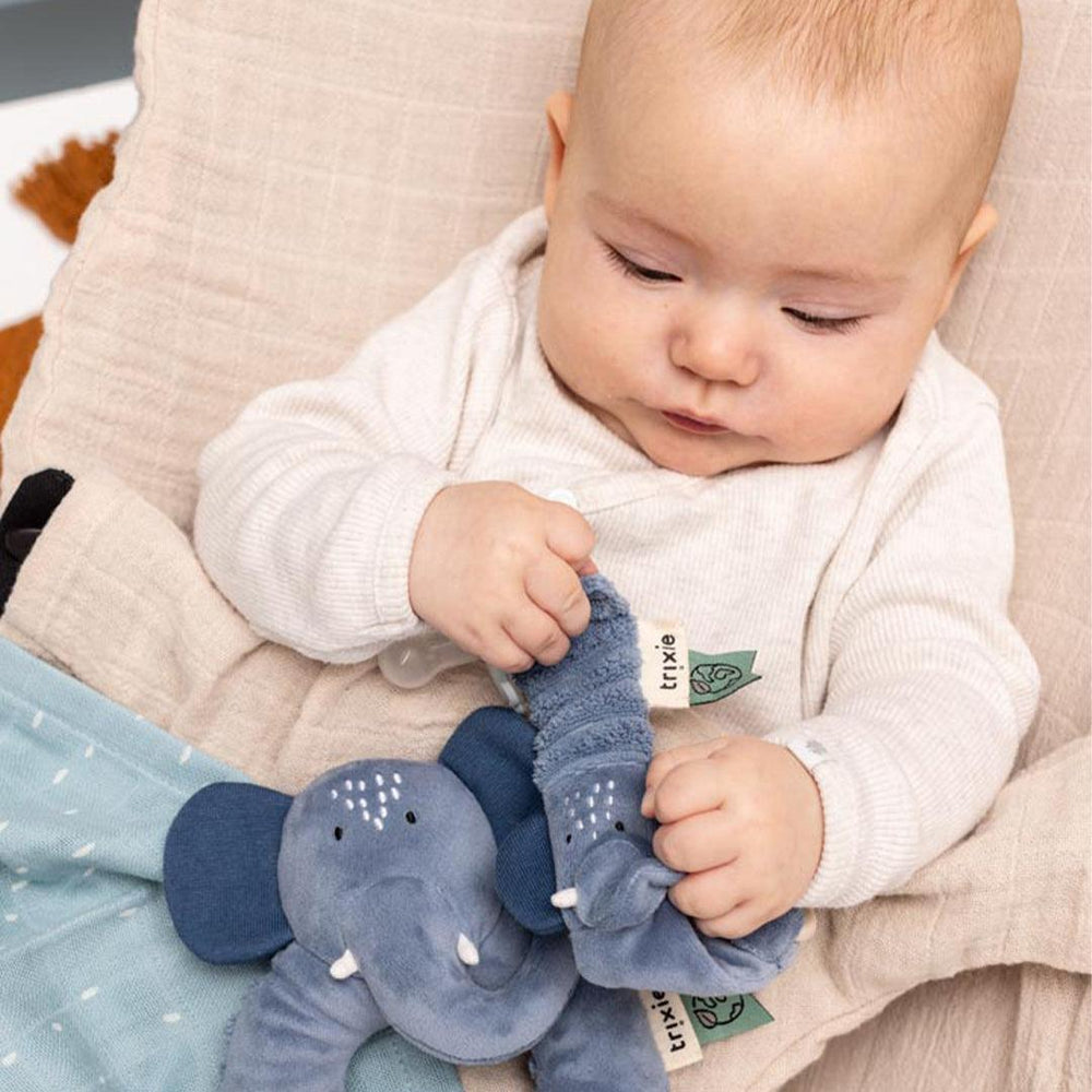 Trixie Wrist Rattle - Mrs. Elephant-Rattles-Mrs. Elephant- | Natural Baby Shower