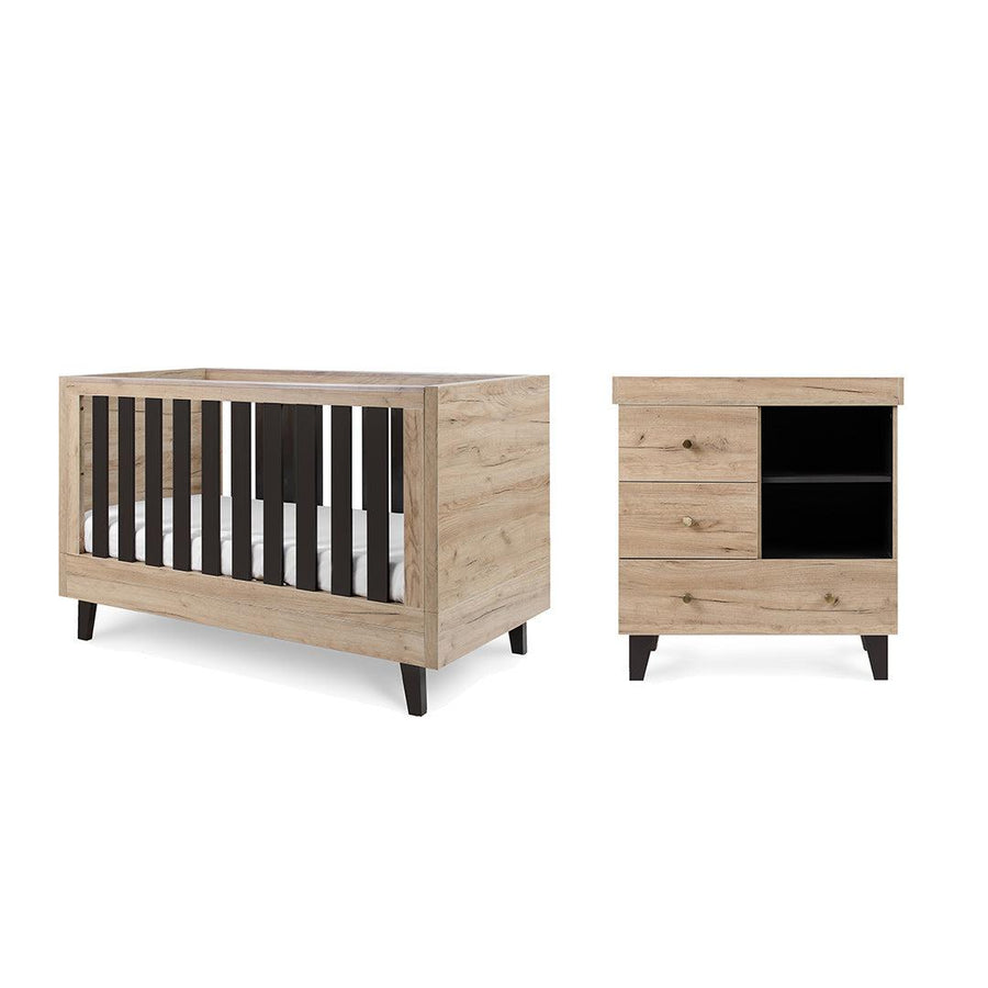 Tutti Bambini Como 2 Piece Room Set - Distressed Oak/Slate Grey-Nursery Sets-Distressed Oak/Slate Grey-No Mattress | Natural Baby Shower