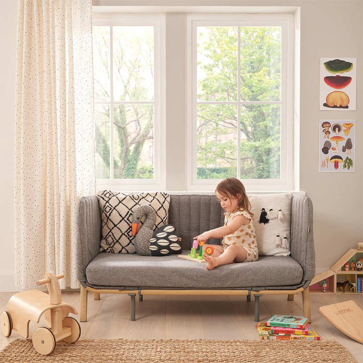 Tutti Bambini CoZee Xl Junior Bed + Sofa Expansion Pack - Oak / Charcoal-Junior Beds-Oak / Charcoal- | Natural Baby Shower