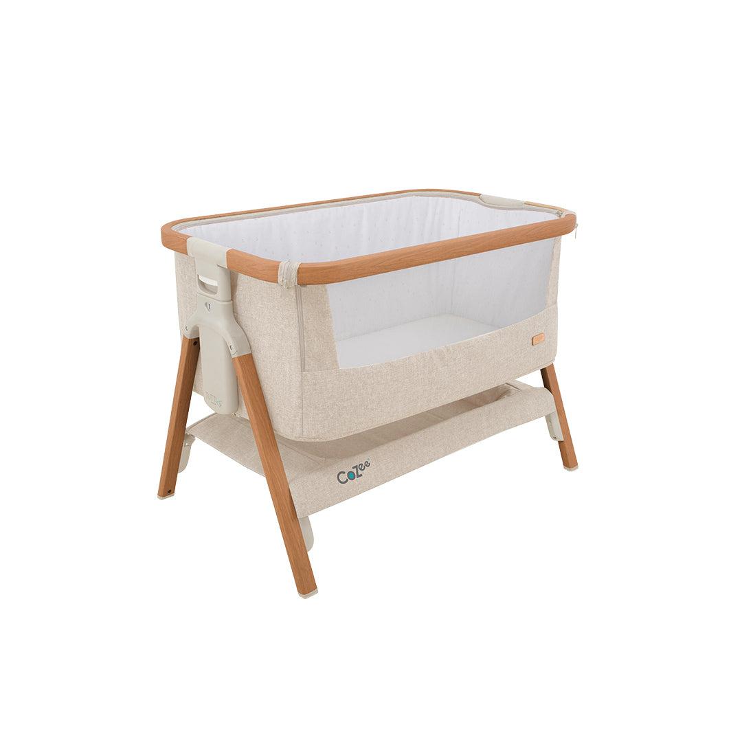 Tutti Bambini CoZee Bedside Crib - Scandinavian Walnut/Ecru-Bedside Cribs-Scandinavian Walnut/Ecru- | Natural Baby Shower