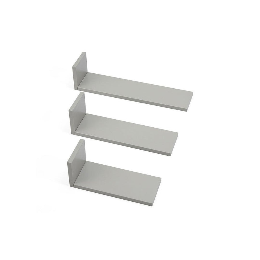 Tutti Bambini Rio Set of Three L-Shaped Wall Shelves - Dove Grey-Shelves-Dove Grey- | Natural Baby Shower