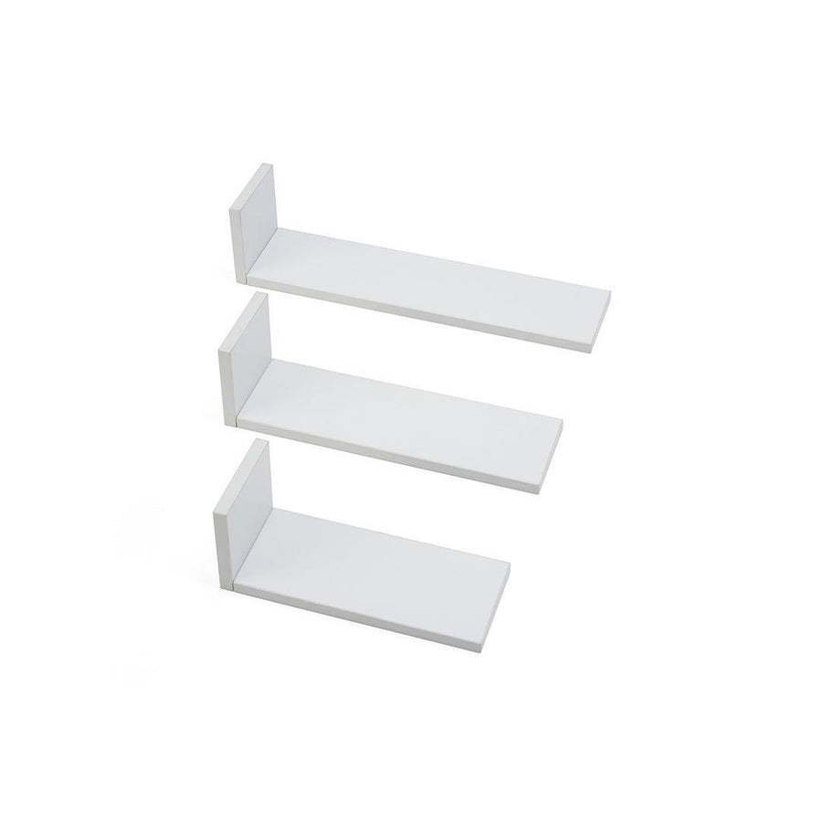 Tutti Bambini Rio Set of Three L-Shaped Wall Shelves - White-Shelves-White- | Natural Baby Shower