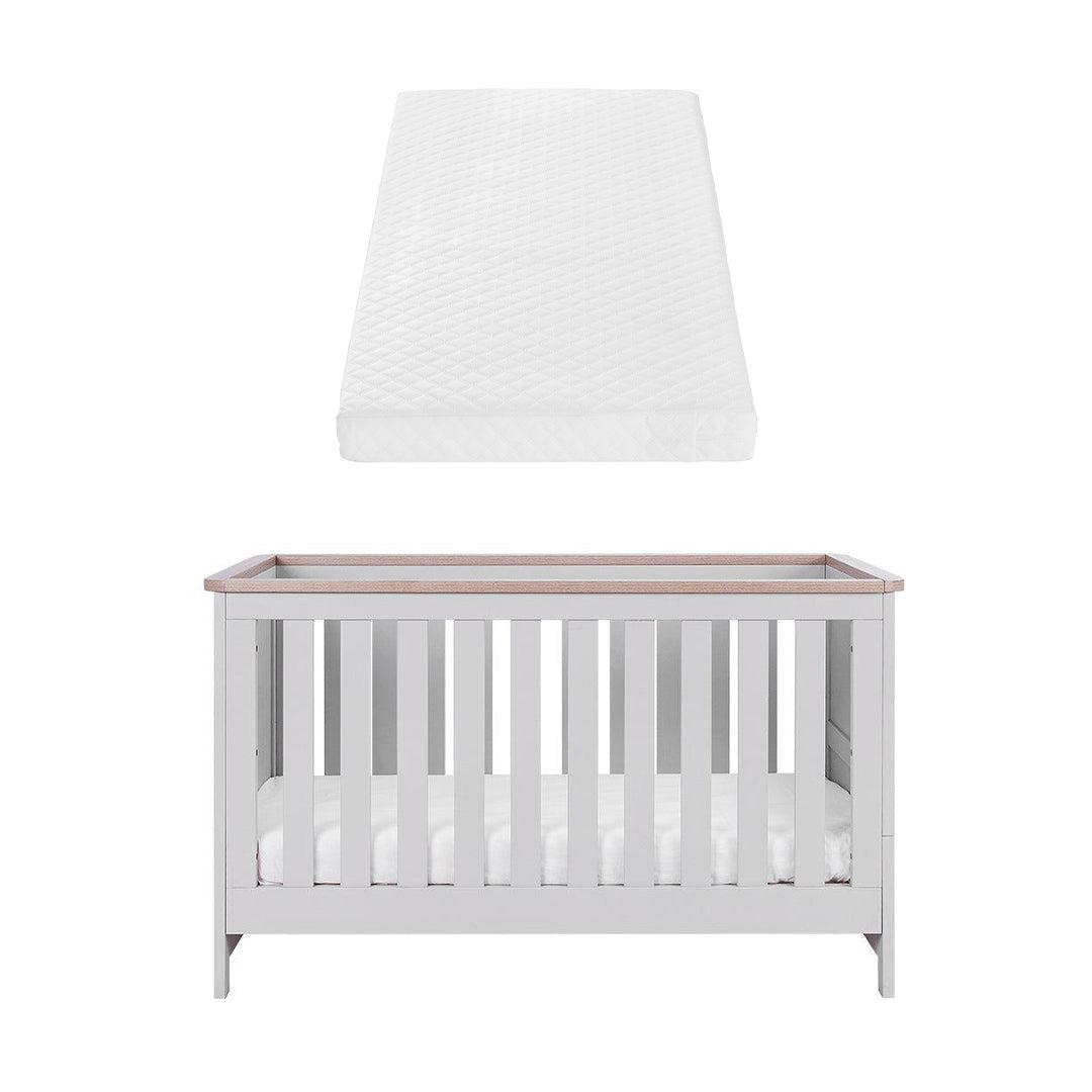 Tutti Bambini Verona Cot Bed - Dove Grey/Oak-Cot Beds-Dove Grey/Oak-Sprung Cot Bed Mattress | Natural Baby Shower