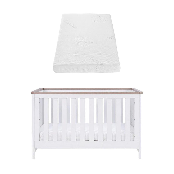 Tutti Bambini Verona Cot Bed - White/Oak-Cot Beds-White/Oak-Natural Coir Fibre Cot Bed Mattress | Natural Baby Shower