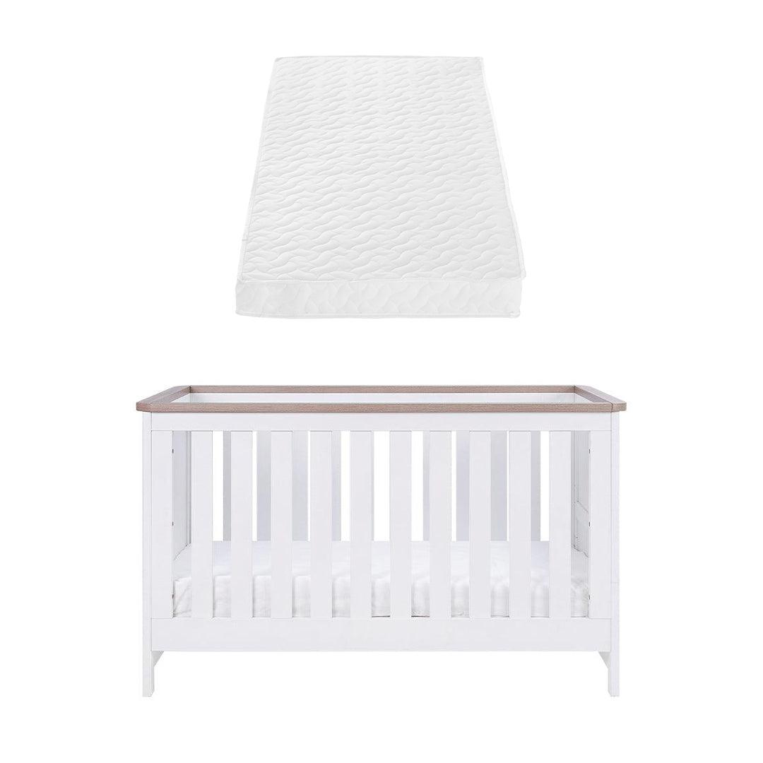 Tutti Bambini Verona Cot Bed - White/Oak-Cot Beds-White/Oak-Pocket Sprung Cot Bed Mattress | Natural Baby Shower