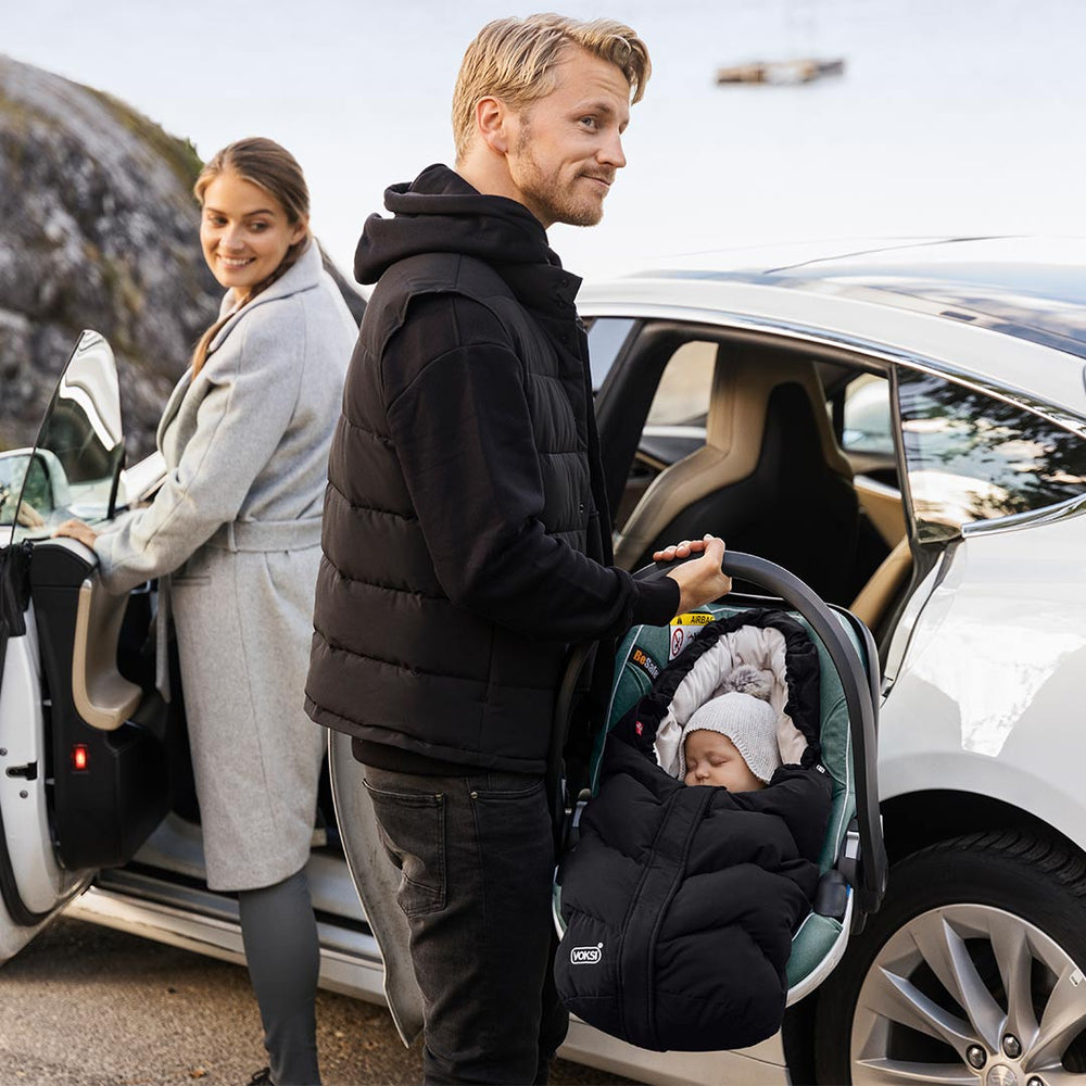 Voksi Move Footmuff - Black - Cream-Car Seat Footmuffs-Black/Cream- | Natural Baby Shower