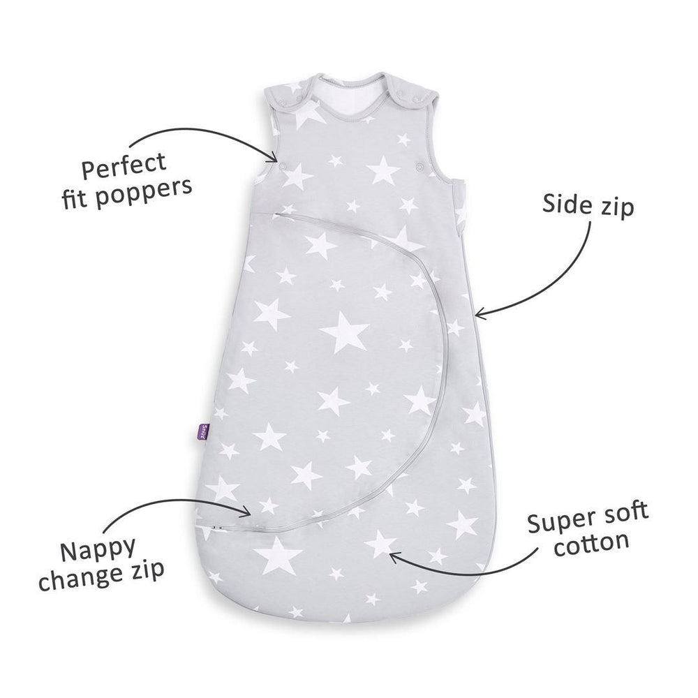 SnuzPouch Sleeping Bag - White Stars - TOG 2.5-Sleeping Bags-0-6m-White Stars | Natural Baby Shower