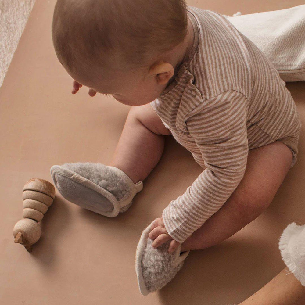 BINIBAMBA Merino Sheepskin Baby Booties - Cloud-Booties-Newborn-Cloud | Natural Baby Shower