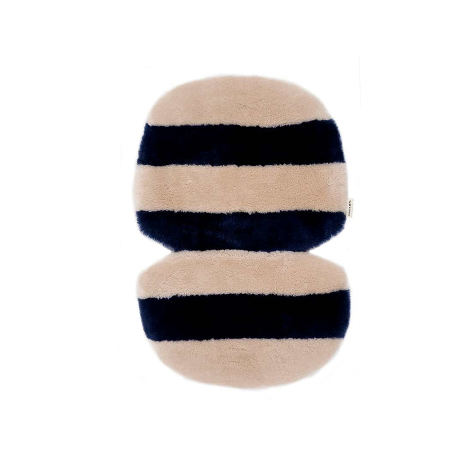 BINIBAMBA Merino Sheepskin Snuggler - Blue Rose Stripe-Seat Liners- | Natural Baby Shower