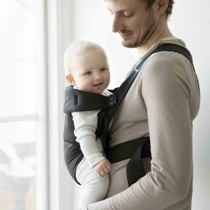 BabyBjorn Mini Woven Baby Carrier - Black-Baby Carriers- | Natural Baby Shower