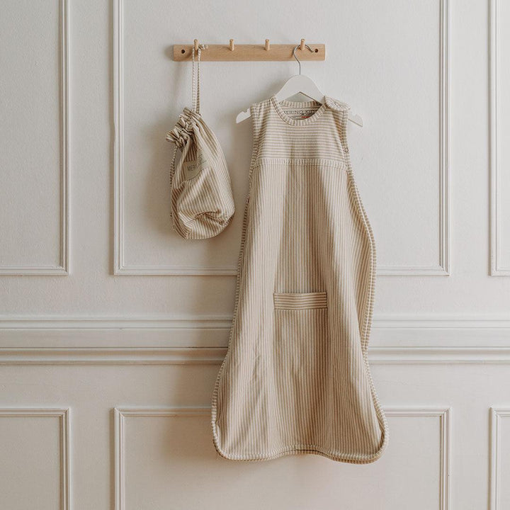 Merino Kids Go Go Sleeping Bag - Standard Weight - Sandstone Stripe-Sleeping Bags-Sandstone-3-24m | Natural Baby Shower